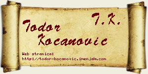 Todor Kocanović vizit kartica